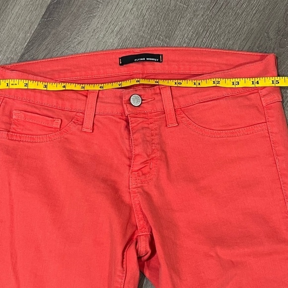 EUC FLYING MONKEY 7 (US 27) Made in USA Red Orange Staple Jeans Denim Pants - Picture 7 of 9